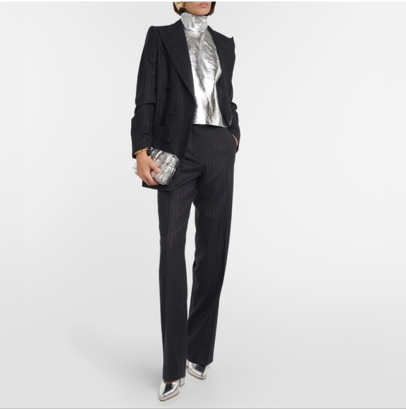 PHILOSOPHY DI ALBERTA FERRETTI 100% Virgin Wool Luxury Pinstriped Blazer
